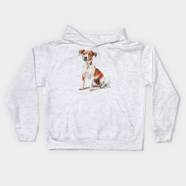 Jack Russell Terrier Watercolor Style Kids Hoodie by Gadsengarland.Art